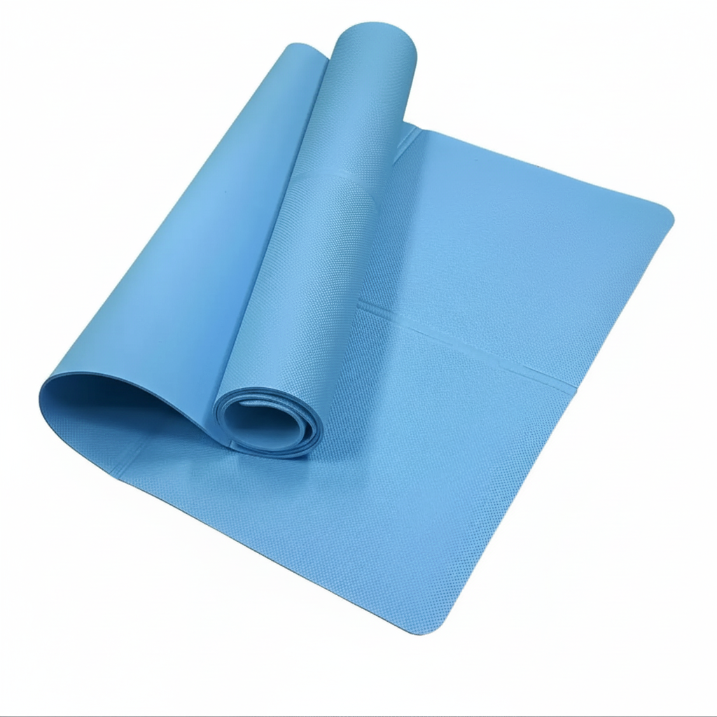 Blå yogamatta utan modell