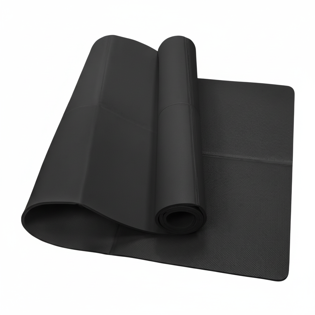 Svart yogamatta utan modell